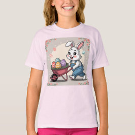 Paashaas Eieren Kruiwagen & Bloemen T-shirt