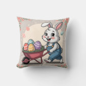 Paashaas Eieren & kruiwagen Kussen (Voorkant)