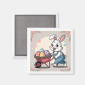 Paashaas Eieren & kruiwagen Magneet (Voorkant / Achterkant)