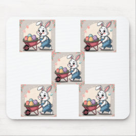 Paashaas Eieren & kruiwagen Muismat