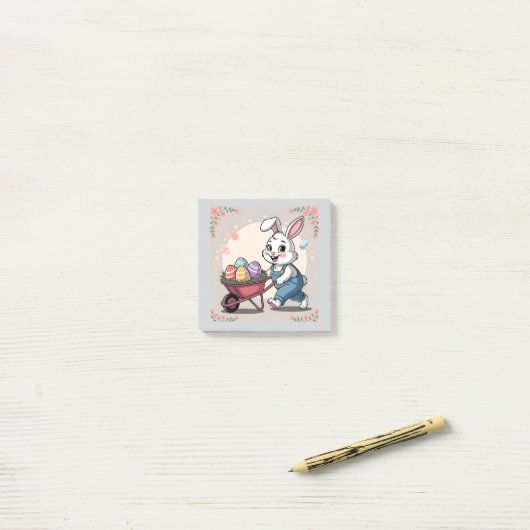 Paashaas Eieren & kruiwagen Post-it® Notes (Op bureau)