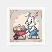 Paashaas Eieren & kruiwagen Servet (Voorkant)