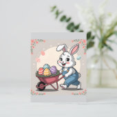 Paashaas Eieren & kruiwagen Stationery (Staand voorkant)