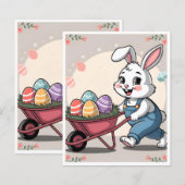 Paashaas Eieren & kruiwagen Stationery (Voorkant / Achterkant)