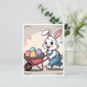 Paashaas Eieren & kruiwagen Stationery (Staand voorkant)