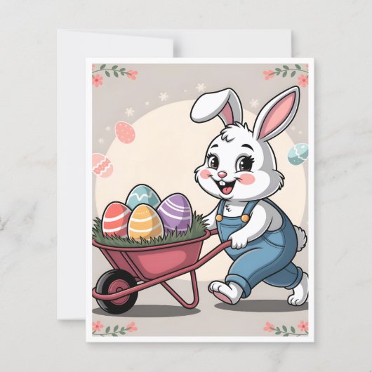 Paashaas Eieren & kruiwagen Stationery (Voorkant)