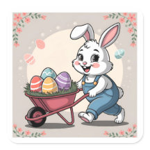 Paashaas Eieren & kruiwagen