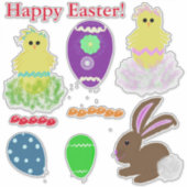 Paashaas eieren Laser gesneden vinyl Sticker (Voorkant)