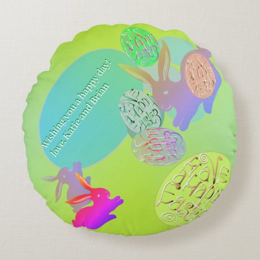 Paashaas eieren rond kussen (Voorkant)