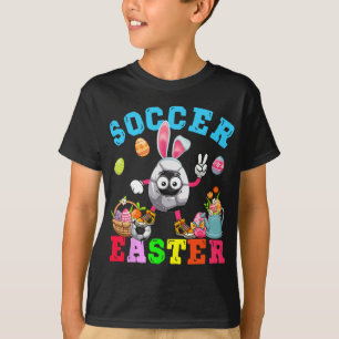 Paashaas eieren spelen voetbal kostuum speler t-shirt