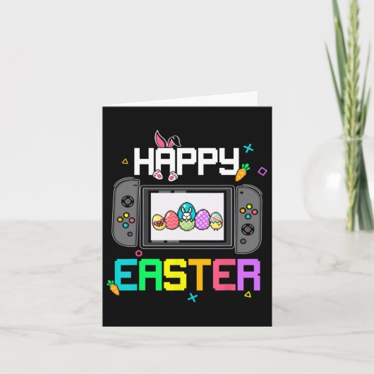 Paashaas eierjacht gamer Kinder jongens Mannen vid Kaart (Voorkant)