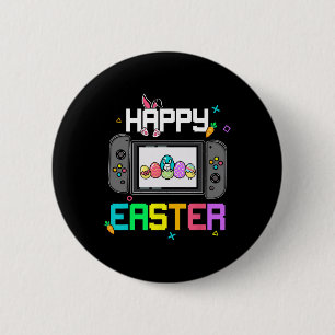 Paashaas eierjacht gamer Kinder jongens Mannen vid Ronde Button 5,7 Cm