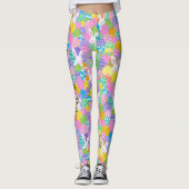 paashaas eierjacht heldere pastel patchwork leggings (Voorkant)