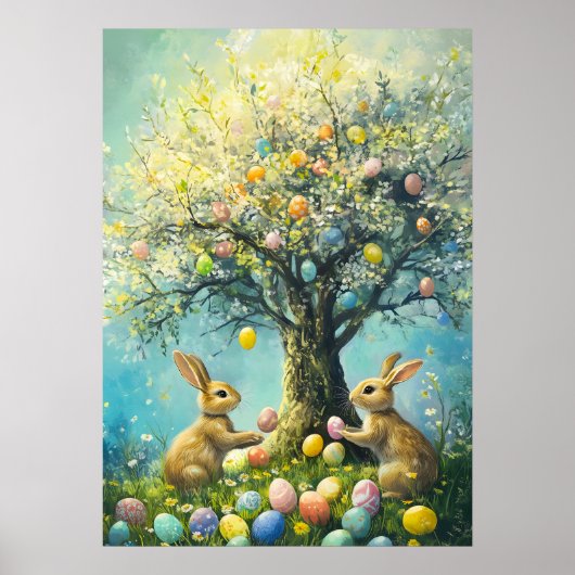 paashaas eierjacht konijn poster (Voorkant)