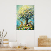 paashaas eierjacht konijn poster (Keuken)