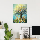 paashaas eierjacht konijn poster (Thuiskantoor)