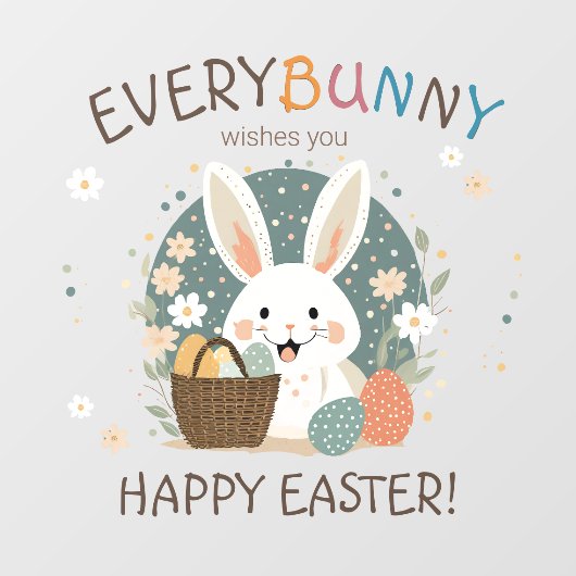 Paashaas eiermand ID1013 Raamsticker (Vel)