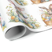 Paashaas eiermand Schattige cadeau Cadeaupapier (Rol Hoek)