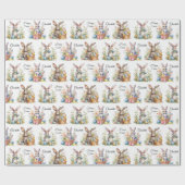 paashaas eiermand toevoegen naam pastel cadeaupapier (Vlak)