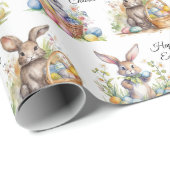 paashaas eiermand toevoegen naam pastel cadeaupapier (Rol Hoek)