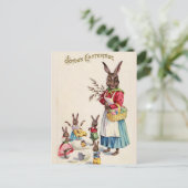 paashaas en baby's briefkaart (Staand voorkant)