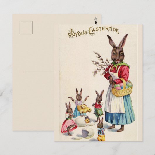 paashaas en baby's briefkaart (Voorkant / Achterkant)