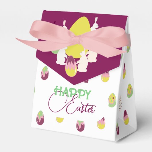 Paashaas en beschilderde eieren. bedankdoosjes. bedankdoosjes (Voorkant Zijde)