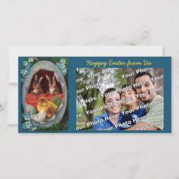 Paashaas en Chick  fotokaart Feestdagenkaart
