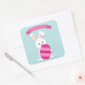 Paashaas en ei vierkante sticker (Envelop)