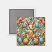 ~ Paashaas en eieren ~ Magneet (Voorkant / Achterkant)