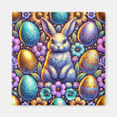 ~ Paashaas en eieren ~ Magneet (Voorkant)