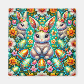 ~ Paashaas en eieren ~ Magneet (Voorkant)