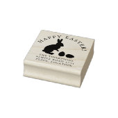 Paashaas en eieren met naam en adres rubberstempel (Stempel)