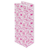 Paashaas en eieren roze witte geschenkzak wijn cadeautas (Achterkant Gekanteld)