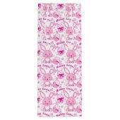 Paashaas en eieren roze witte geschenkzak wijn cadeautas (Achterkant)