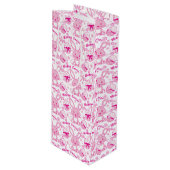 Paashaas en eieren roze witte geschenkzak wijn cadeautas (Voorkant Gekanteld)