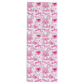 Paashaas en eieren roze witte geschenkzak wijn cadeautas (Voorkant)