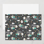 Paashaas en eierjacht patroon op middernacht kaart (Voorkant / Achterkant)