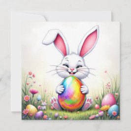 Paashaas en glanzende eieren feestdagenkaart