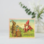 paashaas en gnoom feestdagenkaart (Staand voorkant)