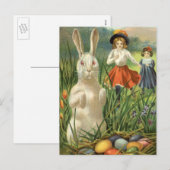  paashaas en kinderen Happy Eastertide Feestdagenkaart (Voorkant / Achterkant)