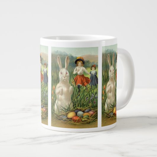  paashaas en kinderen Happy Eastertide Grote Koffiekop (Voorkant rechts)