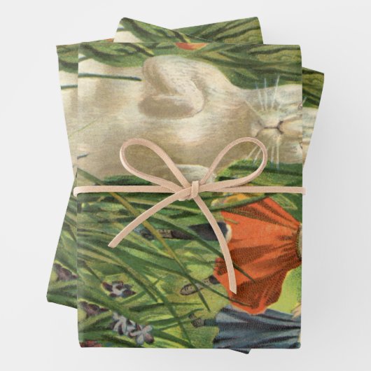 paashaas en kinderen Happy Eastertide Inpakpapier Vel (In situ)