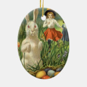 paashaas en kinderen Happy Eastertide Keramisch Ornament (Achterkant)