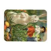 paashaas en kinderen Happy Eastertide Magneet (Horizontaal)