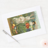  paashaas en kinderen Happy Eastertide Rechthoekige Sticker (Envelop)