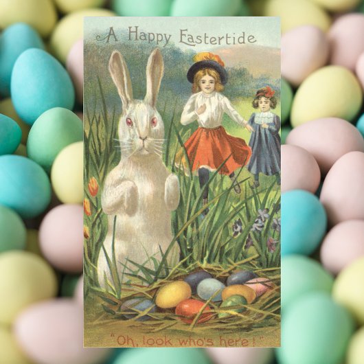  paashaas en kinderen Happy Eastertide Rechthoekige Sticker