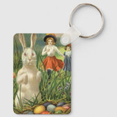paashaas en kinderen Happy Eastertide Sleutelhanger (Achterkant)