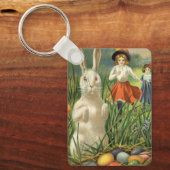 paashaas en kinderen Happy Eastertide Sleutelhanger (Voorkant)
