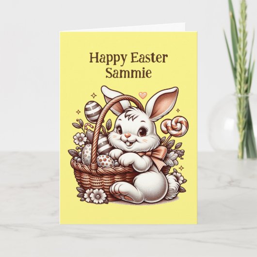 paashaas en kleurplaat kaart (Voorkant)